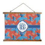 Blue Parrot Wall Hanging Tapestry - Wide (Personalized)