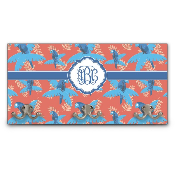 Custom Blue Parrot Wall Mounted Coat Rack (Personalized)