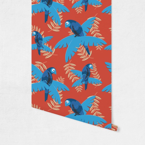 Blue Parrot Wallpaper on Wall