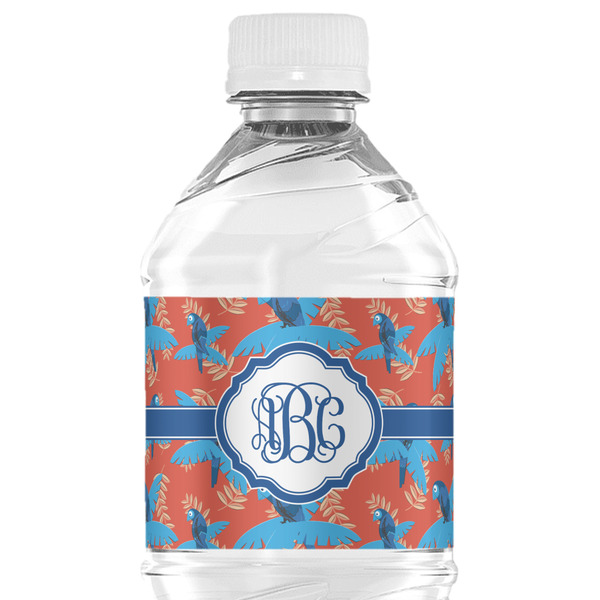 Custom Blue Parrot Water Bottle Labels - Custom Sized (Personalized)