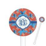 Blue Parrot 5.5" Round Plastic Stir Sticks - White - Single Sided (Personalized)