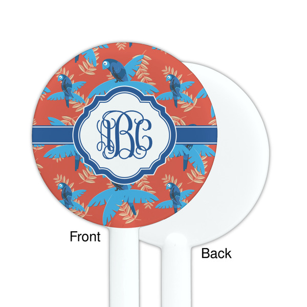 Blue Parrot White Plastic 5.5" Stir Stick - Single Sided - Round - Front & Back