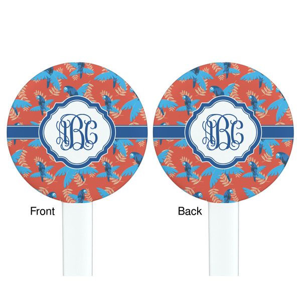 Blue Parrot White Plastic 7" Stir Stick - Double Sided - Round - Front & Back