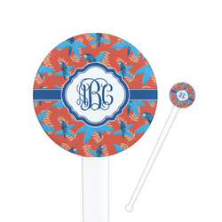 Blue Parrot 7" Round Plastic Stir Sticks - White - Double Sided (Personalized)