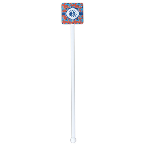 Blue Parrot White Plastic Stir Stick - Single Sided - Square - Single Stick