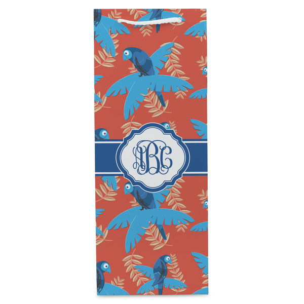 Blue Parrot Wine Gift Bag - Matte - Front