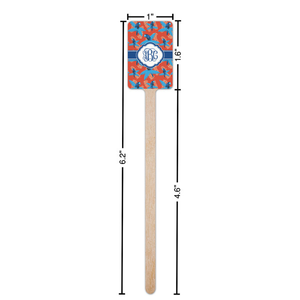 Blue Parrot Wooden 6.25" Stir Stick - Rectangular - Dimensions