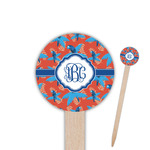 Blue Parrot Round Wooden Food Picks (Personalized)