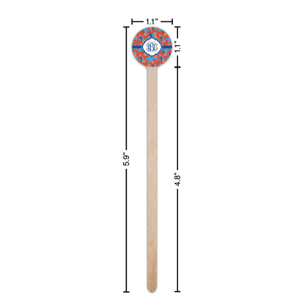 Blue Parrot Wooden 6" Stir Stick - Round - Dimensions
