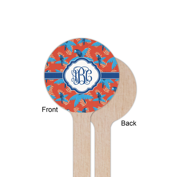 Blue Parrot Wooden 6" Stir Stick - Round - Single Sided - Front & Back