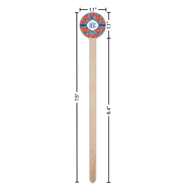 Blue Parrot Wooden 7.5" Stir Stick - Round - Dimensions