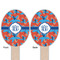 Blue Parrot Wooden Food Pick - Oval - Double Sided - Front & Back