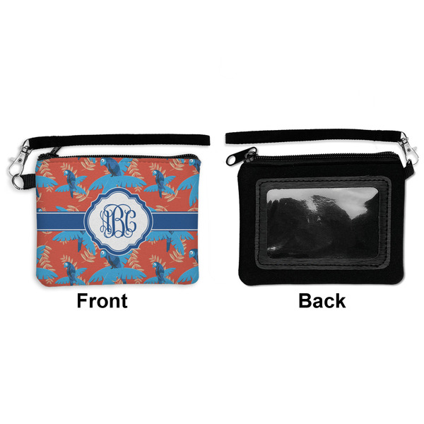 Blue Parrot Wristlet ID Cases - Front & Back