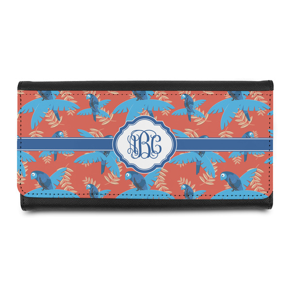 Custom Blue Parrot Leatherette Ladies Wallet (Personalized)