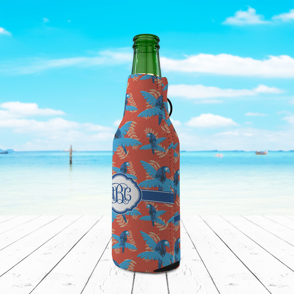 Blue Parrot Zipper Bottle Cooler - LIFESTYLE