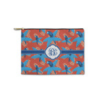 Blue Parrot Zipper Pouch - Small - 8.5"x6" (Personalized)