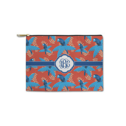 Blue Parrot Zipper Pouch - Small - 8.5"x6" (Personalized)