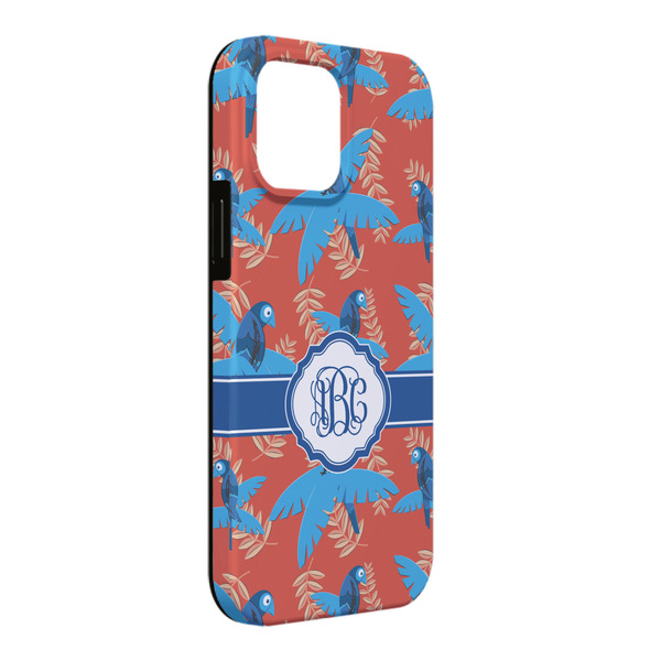 Custom Blue Parrot iPhone Case - Rubber Lined - iPhone 13 Pro Max (Personalized)