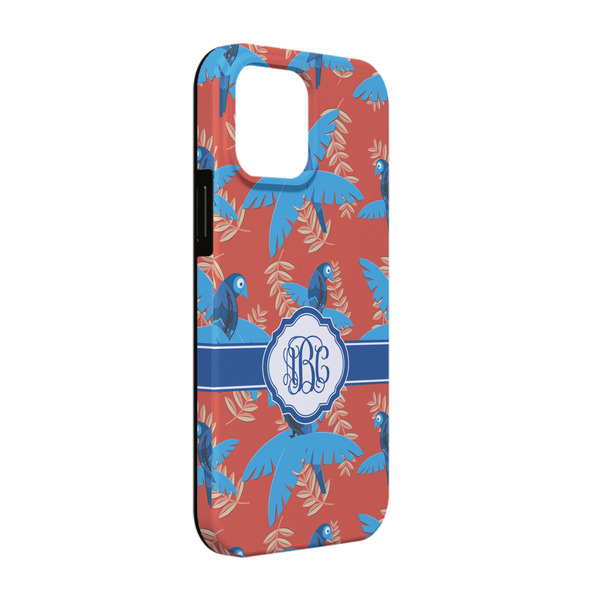 Custom Blue Parrot iPhone Case - Rubber Lined - iPhone 13 Pro (Personalized)