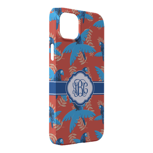 Custom Blue Parrot iPhone Case - Plastic - iPhone 14 Plus (Personalized)