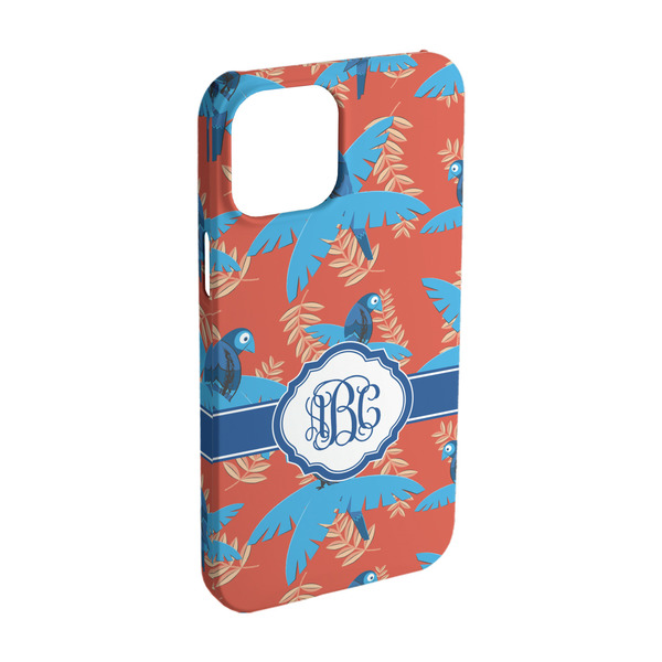 Custom Blue Parrot iPhone Case - Plastic - iPhone 15 Pro (Personalized)