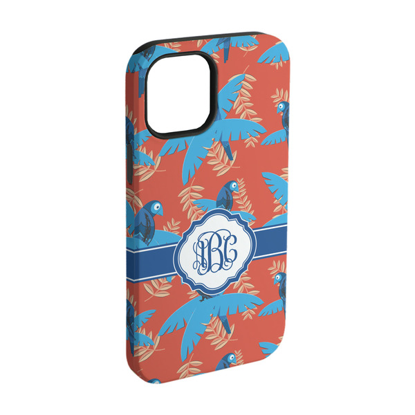 Custom Blue Parrot iPhone Case - Rubber Lined - iPhone 15 Pro (Personalized)
