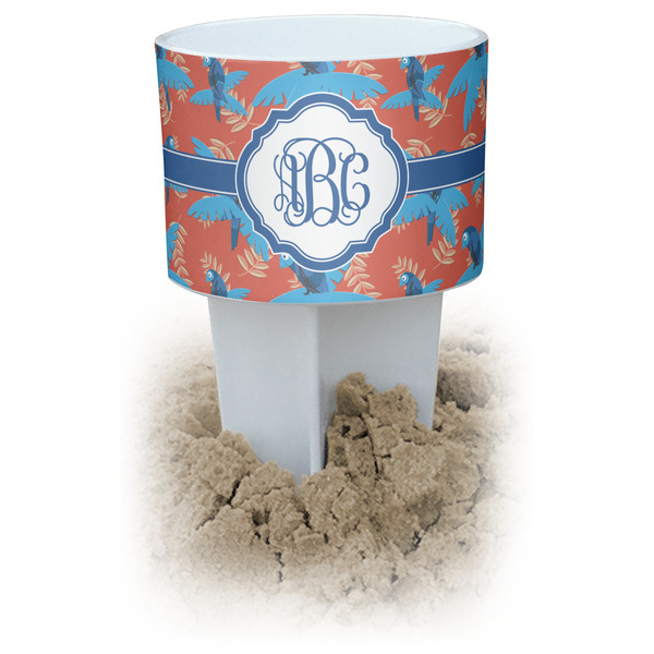 Custom Blue Parrot Beach Spiker Drink Holder (Personalized)