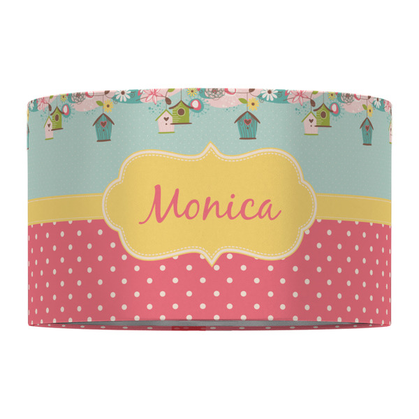 Easter Birdhouses 12" Drum Lampshade - FRONT (Fabric)