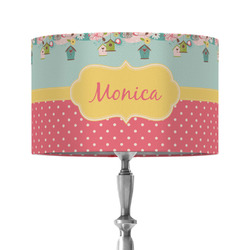 Easter Birdhouses 12" Drum Lamp Shade - Fabric (Personalized)