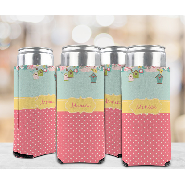 Easter Birdhouses 12oz Tall Can Sleeve - Set of 4 - LIFESTYLE