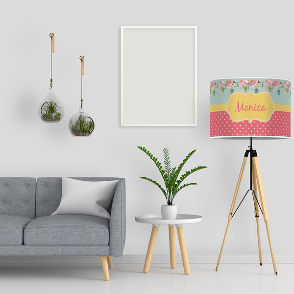 Easter Birdhouses 16" Drum Lampshade - LIFESTYLE