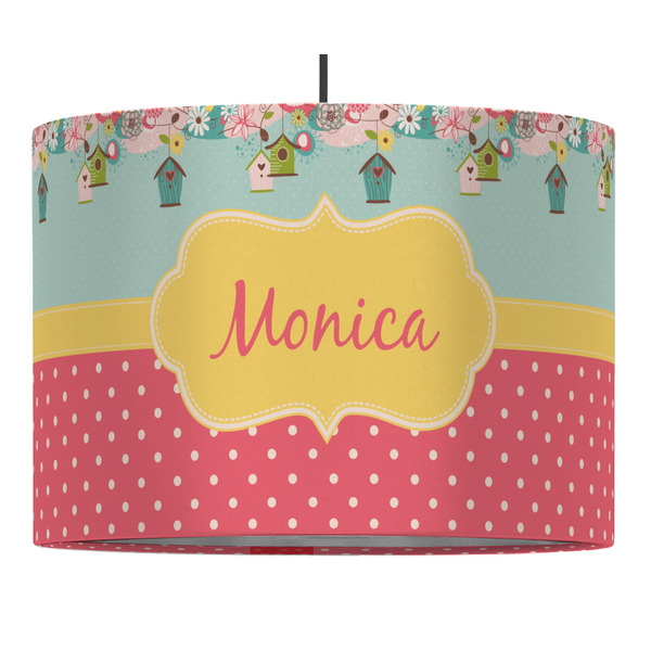 Easter Birdhouses 16" Drum Lampshade - PENDANT (Fabric)