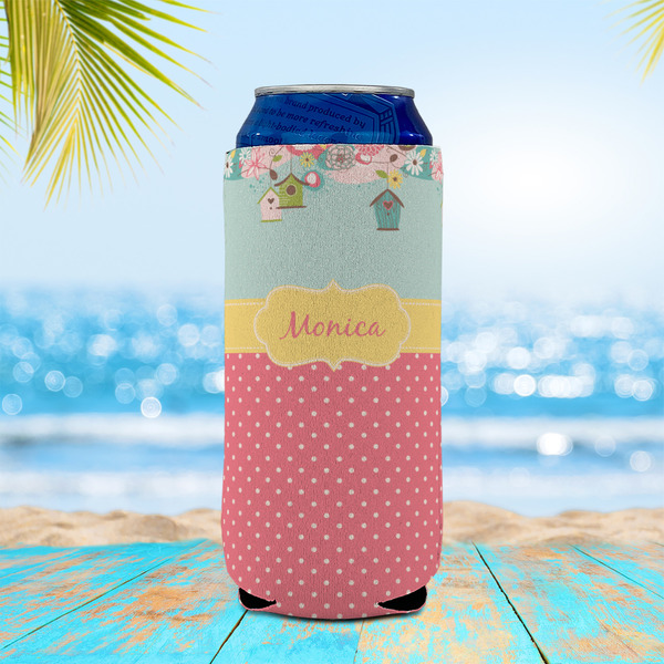Easter Birdhouses 16oz Can Sleeve - LIFESTYLE