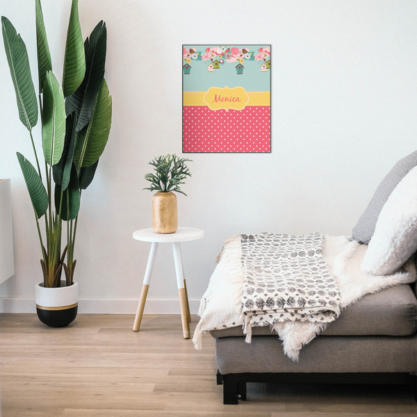 Easter Birdhouses 20x24 Wood Print - In Context