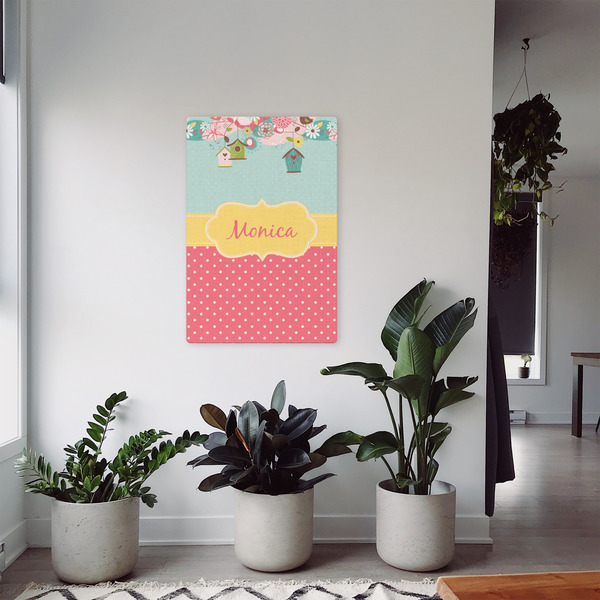 Easter Birdhouses 20x30 - Canvas Print - In Context