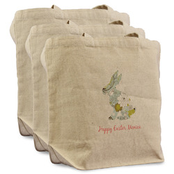 Easter Birdhouses Reusable Cotton Grocery Bags - Set of 3 (Personalized)