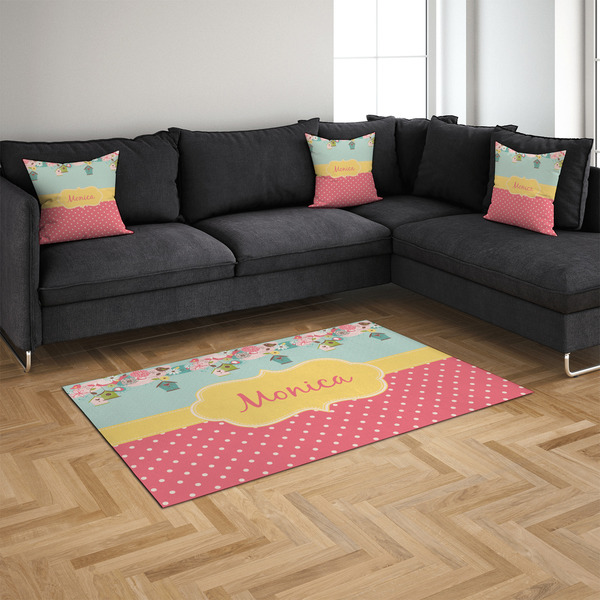 Easter Birdhouses 4'x6' Indoor Area Rugs - IN CONTEXT