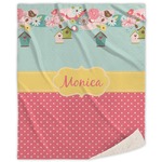 Easter Birdhouses Sherpa Throw Blanket - 50"x60" (Personalized)