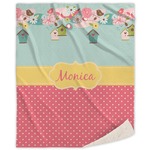 Easter Birdhouses Sherpa Throw Blanket (Personalized)