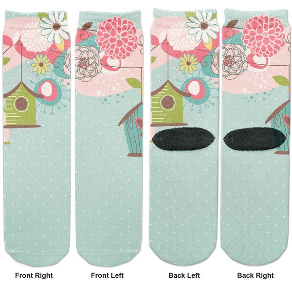 Easter Birdhouses Adult Crew Socks - Double Pair - Front and Back - Apvl