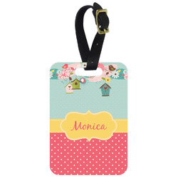 Easter Birdhouses Metal Luggage Tag w/ Name or Text