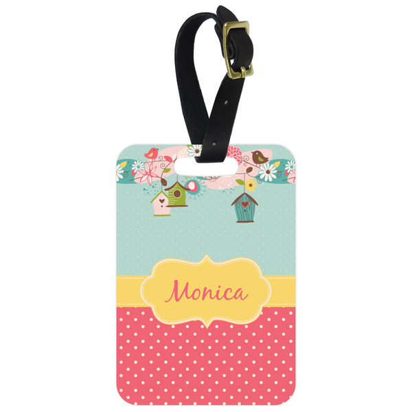 Custom Easter Birdhouses Metal Luggage Tag w/ Name or Text