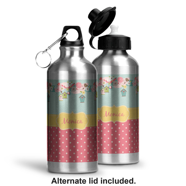 Easter Birdhouses Aluminum Water Bottle - Alternate lid options