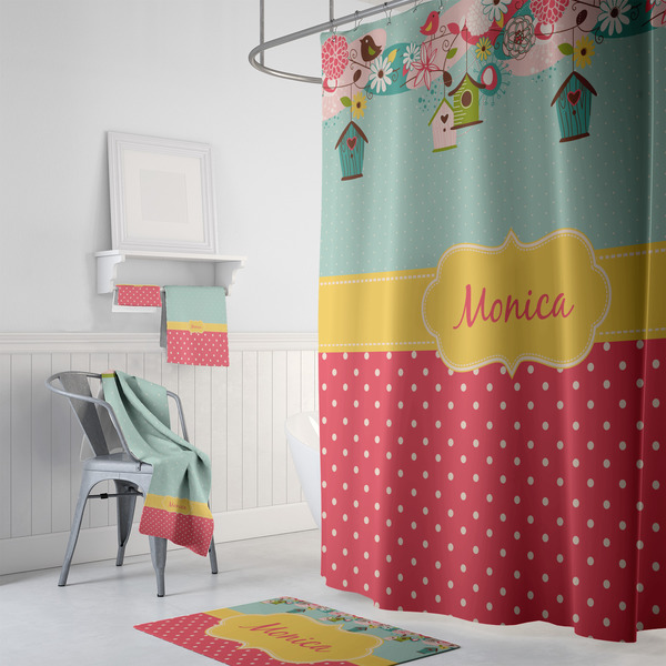 Easter Birdhouses Bath Towel Sets - 3-piece - In Context