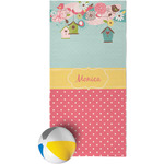 Easter Birdhouses Beach Towel (Personalized)