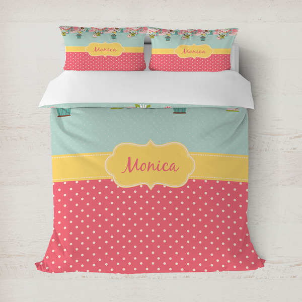 Custom Easter Birdhouses Duvet Cover Set - Full / Queen (Personalized)