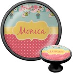 Easter Birdhouses Cabinet Knob (Black) (Personalized)