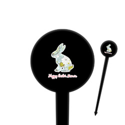 Easter Birdhouses 4" Round Plastic Food Picks - Black - Double Sided (Personalized)
