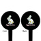 Easter Birdhouses Black Plastic 4" Food Pick - Round - Double Sided - Front & Back