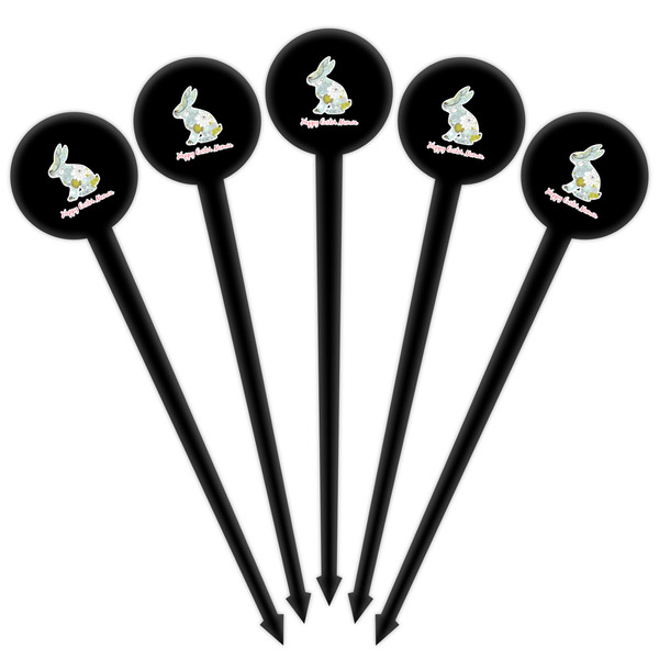 Easter Birdhouses Black Plastic 4" Food Pick - Round - Fan View
